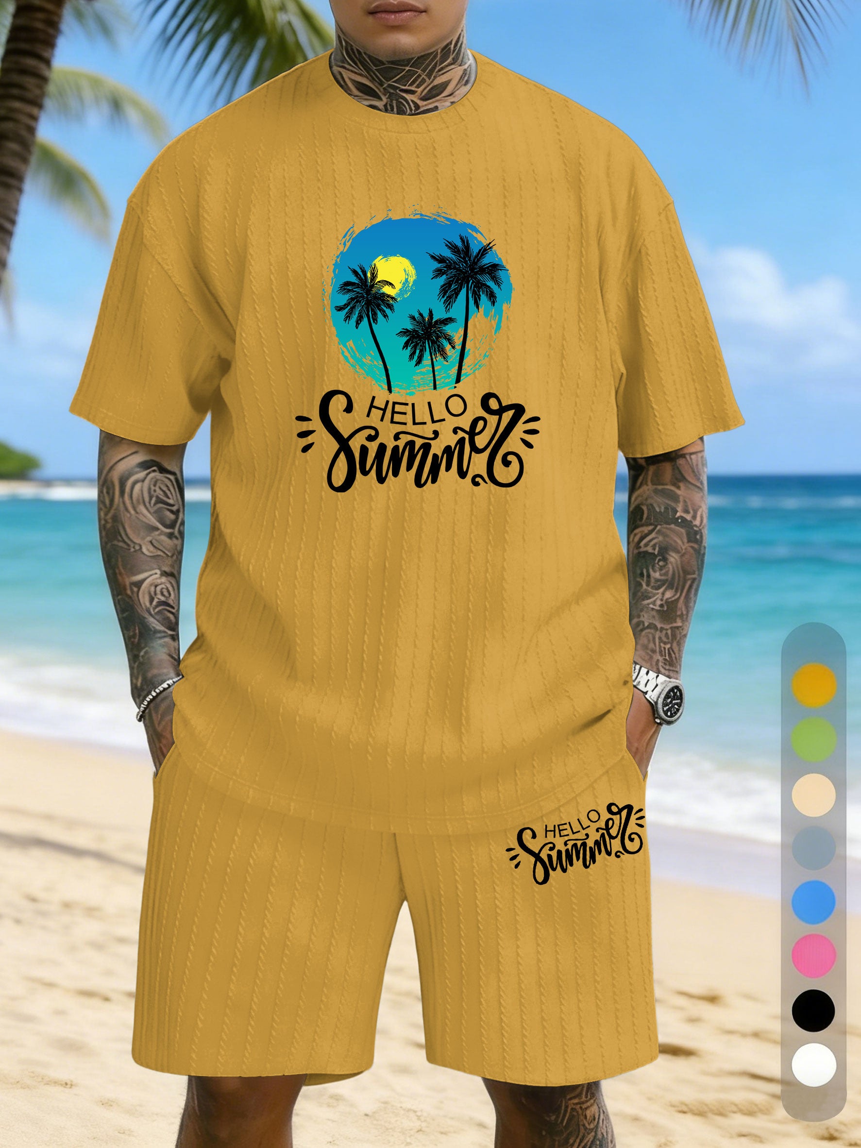 Vacation Casual Texture Three-dimensional Jacquard Large Size Casual Suit