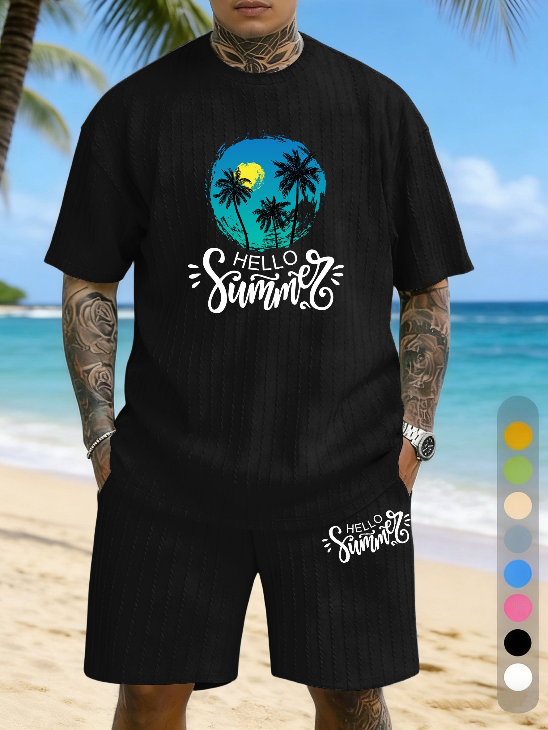 Vacation Casual Texture Three-dimensional Jacquard Large Size Casual Suit