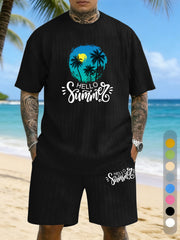 Vacation Casual Texture Three-dimensional Jacquard Large Size Casual Suit