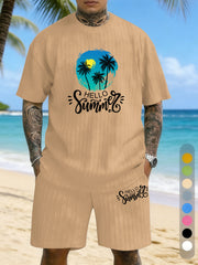 Vacation Casual Texture Three-dimensional Jacquard Large Size Casual Suit