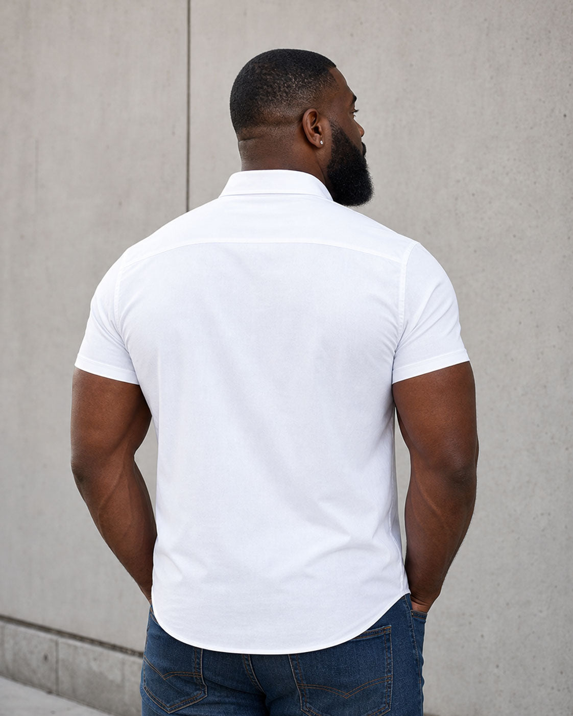 L-10XL Large Size Men's Summer Thin Short-sleeved Shirt Business Casual Loose Elastic Solid Color Short-sleeved Shirt