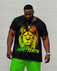 Big & Tall Men' June Festival Since 1865: My Real Independence Day Poster And Art Print Short Sleeve T-Shirt Trouser Set