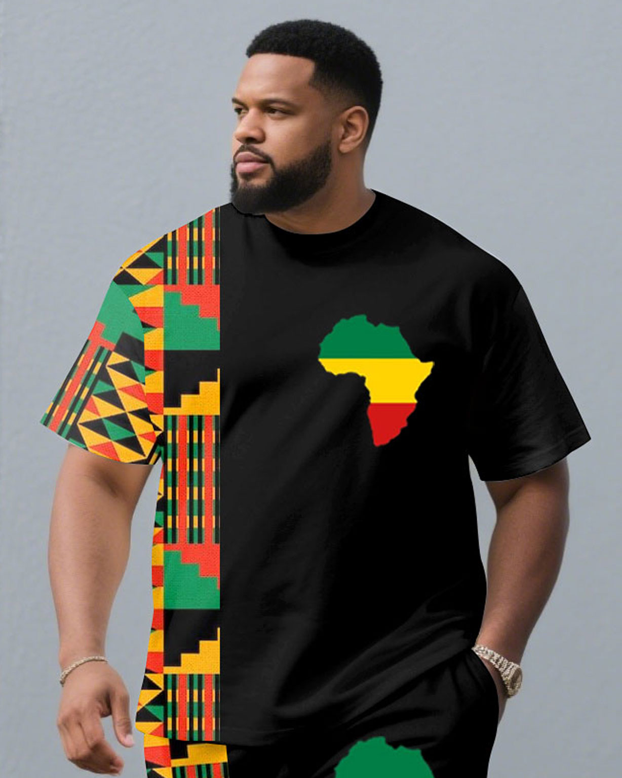 Big & Tall Men's Juneteenth Black Heritage Day Short-Sleeve T-Shirt And Shorts Set