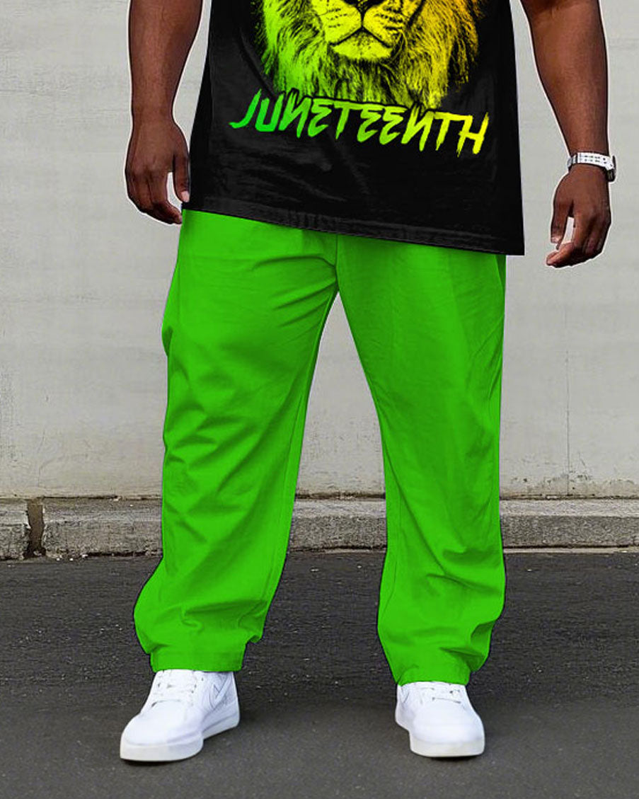 Big & Tall Men' June Festival Since 1865: My Real Independence Day Poster And Art Print Short Sleeve T-Shirt Trouser Set