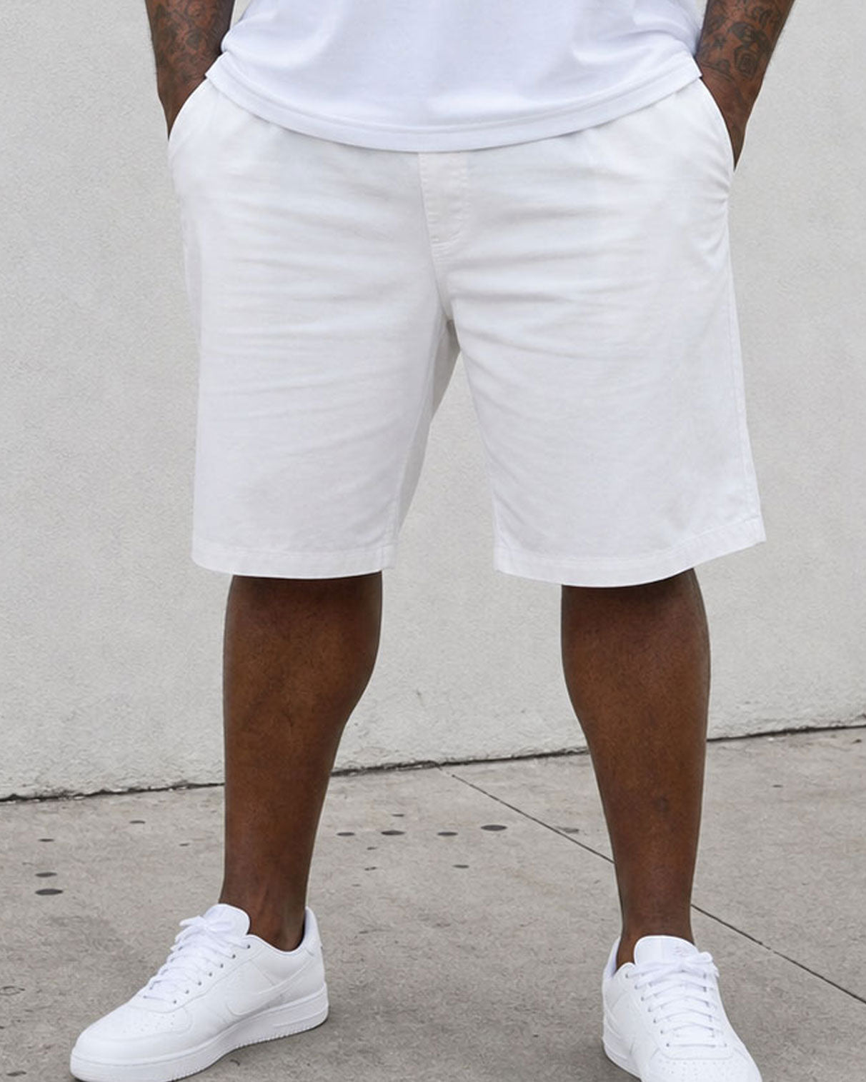 Big & Tall Men's Daily Travel Neck Red Pattern Print Contrast White POLO Shirt Short Sleeve Shorts Set