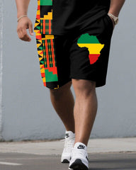 Big & Tall Men's Juneteenth Black Heritage Day Short-Sleeve T-Shirt And Shorts Set