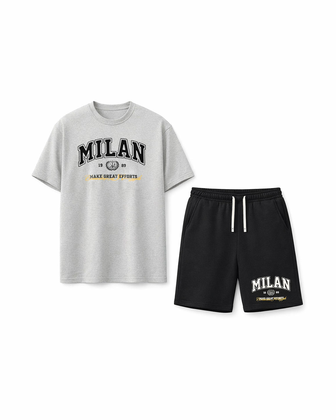 Big & Tall Men's Casual Sports Letter Printed Breathable Short-Sleeved T-Shirt Shorts Set