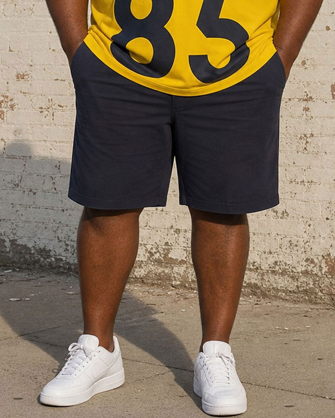 Big & Tall Men's Big Contrast Color Digital Printing Casual Business POLO Shirt Short Sleeve Shorts Set