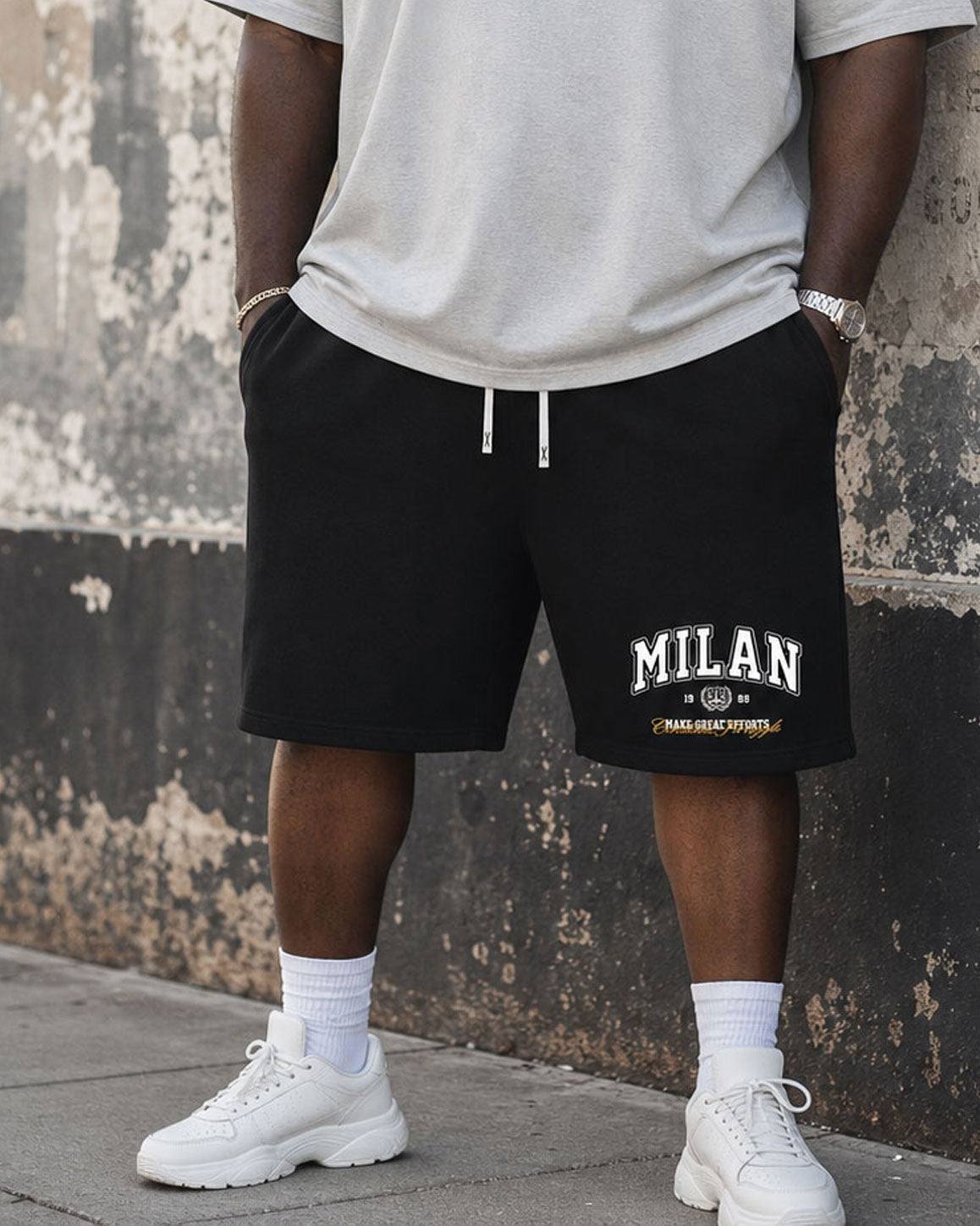 Big & Tall Men's Casual Sports Letter Printed Breathable Short-Sleeved T-Shirt Shorts Set