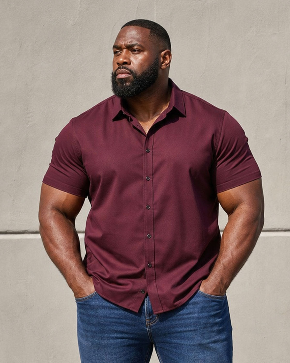 L-10XL Large Size Men's Summer Thin Short-sleeved Shirt Business Casual Loose Elastic Solid Color Short-sleeved Shirt