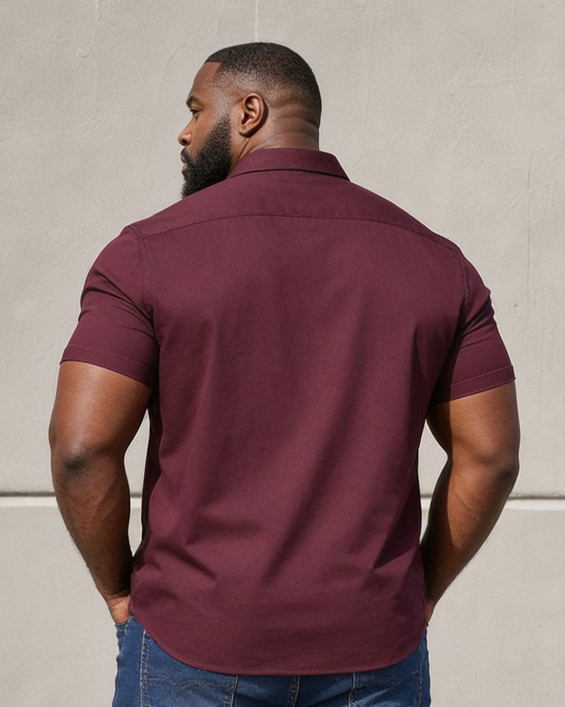 L-10XL Large Size Men's Summer Thin Short-sleeved Shirt Business Casual Loose Elastic Solid Color Short-sleeved Shirt