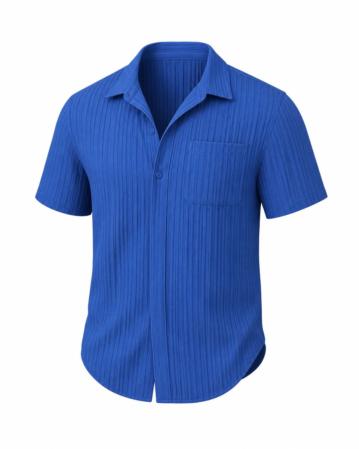 Fashionable Summer Multi-Color Choices – Men’s Stylish Striped Jacquard Textured Casual Beach Shirt With Short Sleeves