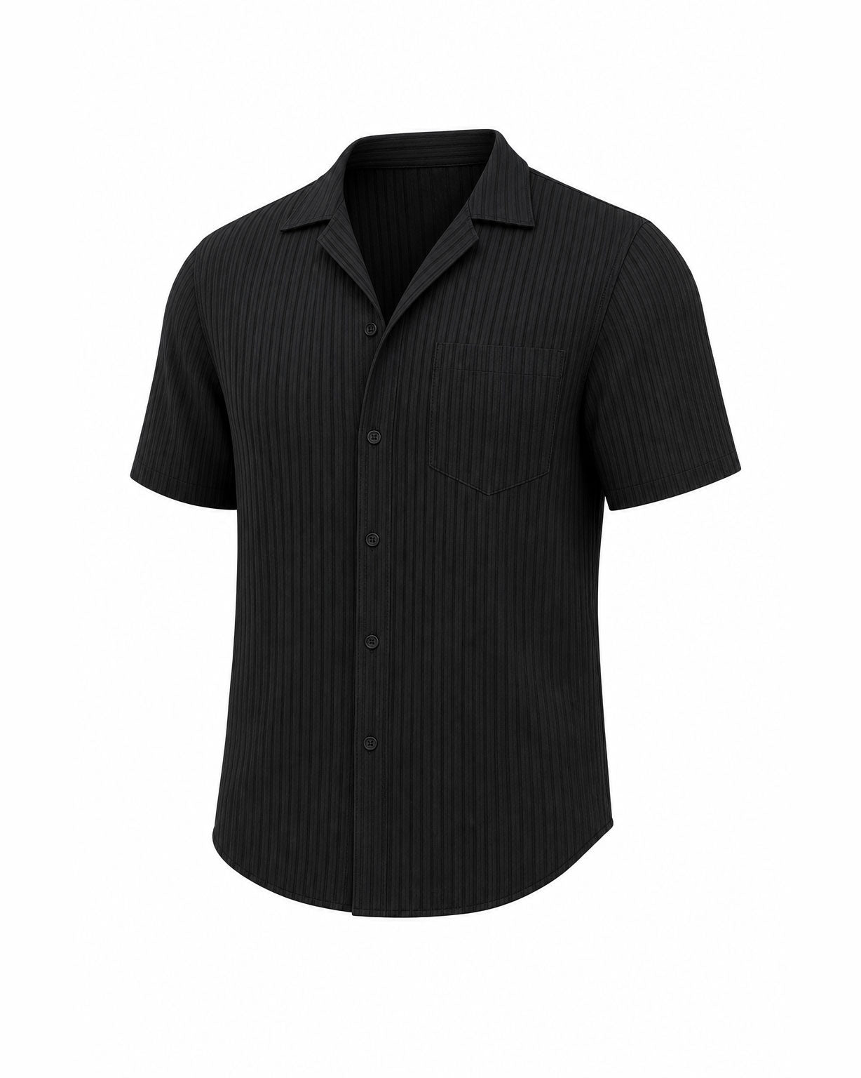 Fashionable Summer Multi-Color Choices – Men’s Stylish Striped Jacquard Textured Casual Beach Shirt With Short Sleeves