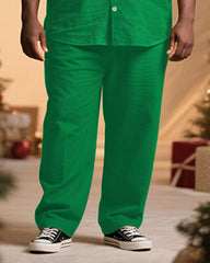 Big & Tall Men's Christmas Elf Tie Cosplay Printed Short Sleeve Shirt Trousers Suit