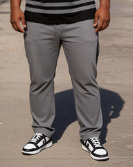 Big & Tall Men's Grey-Black Colorblock 66 Printed T-Shirt Pants Set