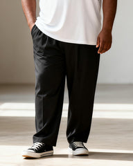 Big & Tall Men's Black And White Retro Scrollwork Print T-Shirt And Pants Set