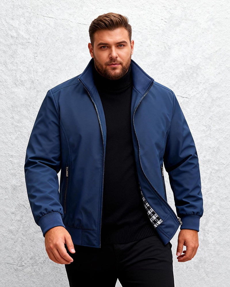 Big & Tall Men's Aviator Zip Jacket Coat M-6XL