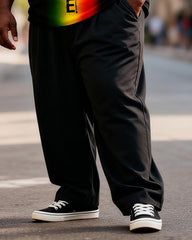 Big & Tall Men's ONE LOVE Reggae Gradient Striped Print T-Shirt Pants Set