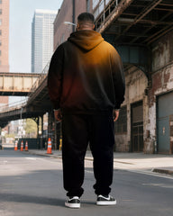 Big & Tall Men's Gradient King Alphabet Print Hoodie Set