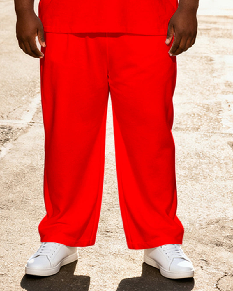 Big & Tall Men's White Santa Claus Beard "Ho Ho Ho" Printed T-Shirt Pants Set