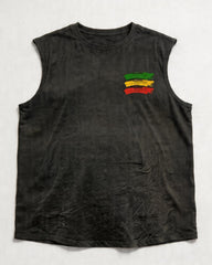 Big & Tall Men's Juneteenth Red, Yellow And Green Striped Printed Round Neck Sports Vest