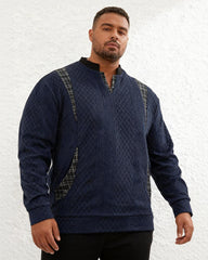 Big & Tall Men's Contrast Color Pullover Knit V-Neck Top S-3XL