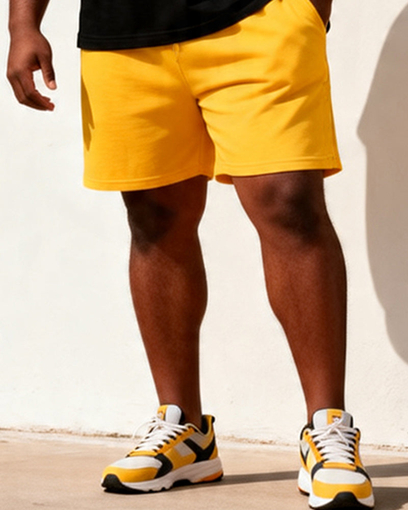 Big & Tall Men's Black King Juneteenth Print Round Neck Short Sleeve T-Shirt Shorts Set
