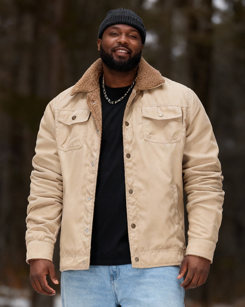 Big & Tall Men's Velvet Cuswork Casual Jacket S-5XL