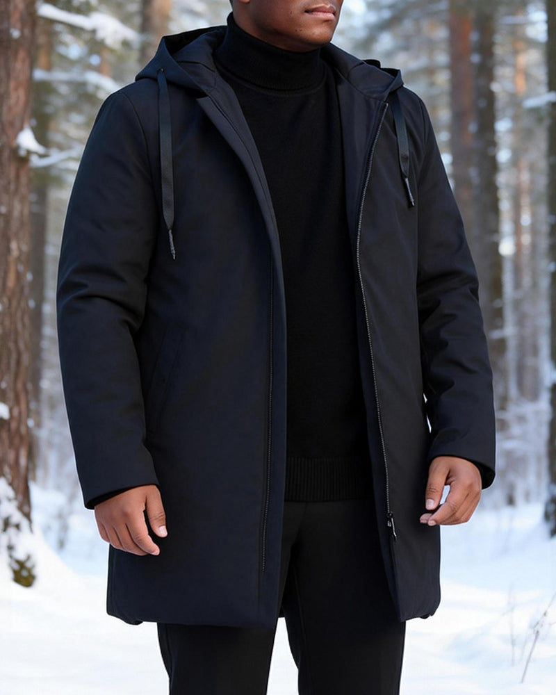 Thickened Hooded Casual Mid-length Coat M-6XL