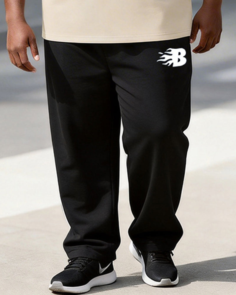 Big & Tall Men's Khachi Flame B Letter Printed T-Shirt Pants Set