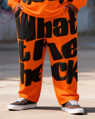 Big & Tall Men's What The Heck Alphabet Print Long Sleeve T-Shirt Pants Set