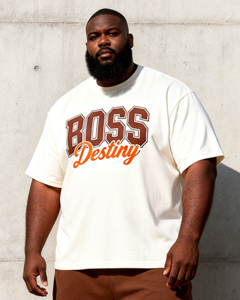 Big & Tall Men's BOSS Destiny Letter Print Round Neck Short Sleeve T-Shirt Shorts Set
