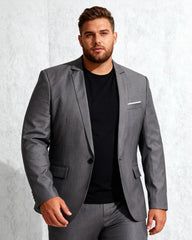 Big & Tall Men's Casual Slim Fit Single Row One Button Suit Jacket M-5XL