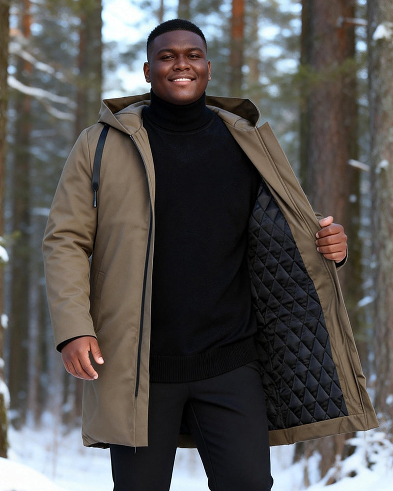 Thickened Hooded Casual Mid-length Coat M-6XL