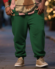 Big & Tall Men's Christmas Primitive Print Hoodie Suit