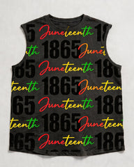Big & Tall Men's Juneteenth 1865 Alphabet Print Crewneck Sport Tank Top