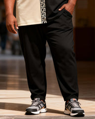 Big & Tall Men's Black Stitching T-shirt Pants Suit
