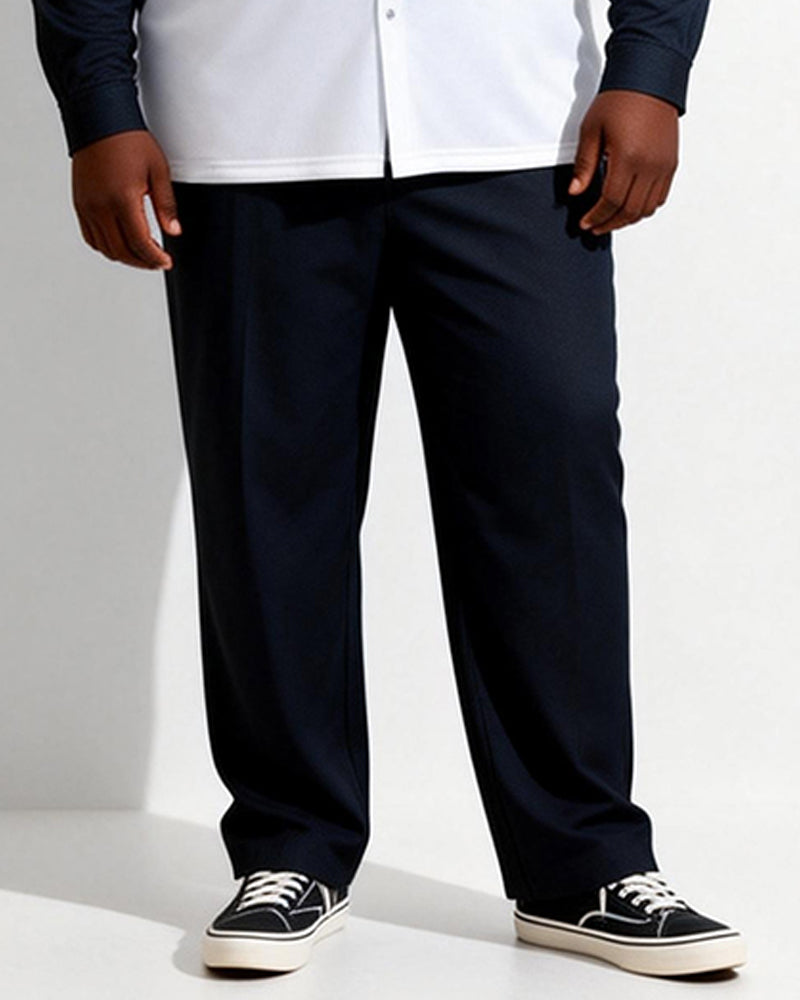 Big & Tall Men's Vintage Check Contrast Printed Long Sleeve Shirt Trousers Set