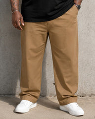 Big & Tall Men's Black Pattern Stitching Printed Polo Short Sleeve Pants Set