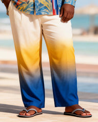 Big & Tall Men's Colorful Parrot Print Long Sleeve Shirt Pants Set