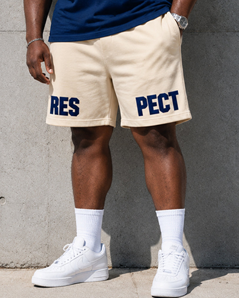 Big & Tall Men's RESPECT Letter-Print Crewneck Short-Sleeve T-Shirt And Shorts Set