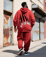 Big & Tall Men's Red Graffiti-Print Hoodie Set