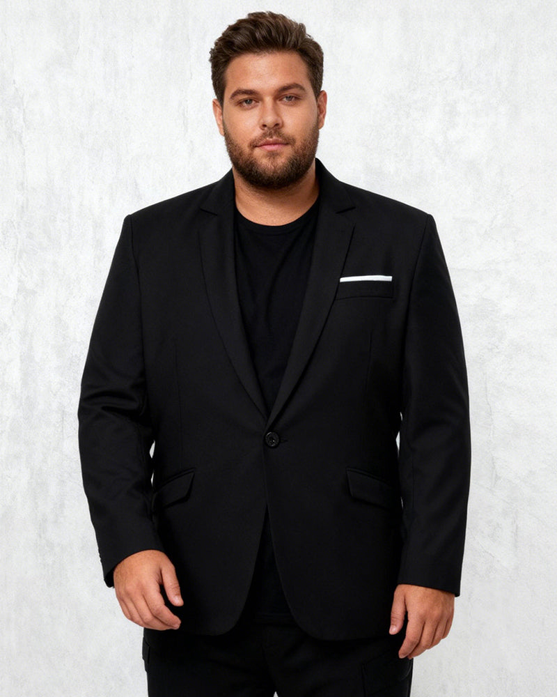 Big & Tall Men's Casual Slim Fit Single Row One Button Suit Jacket M-5XL