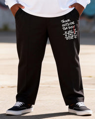 Big & Tall Men's Think Outside The Box Tic Tic Print Long Sleeve T-Shirt Pants Set