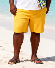 Big & Tall Men's Parrot Splash Ink Print Round Neck Short Sleeve T-Shirt Shorts Set