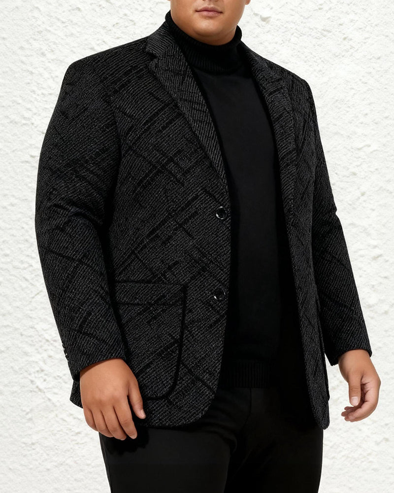 Big & Tall Men's Autumn And Winter Business Padded Suit Jacket L-4XL