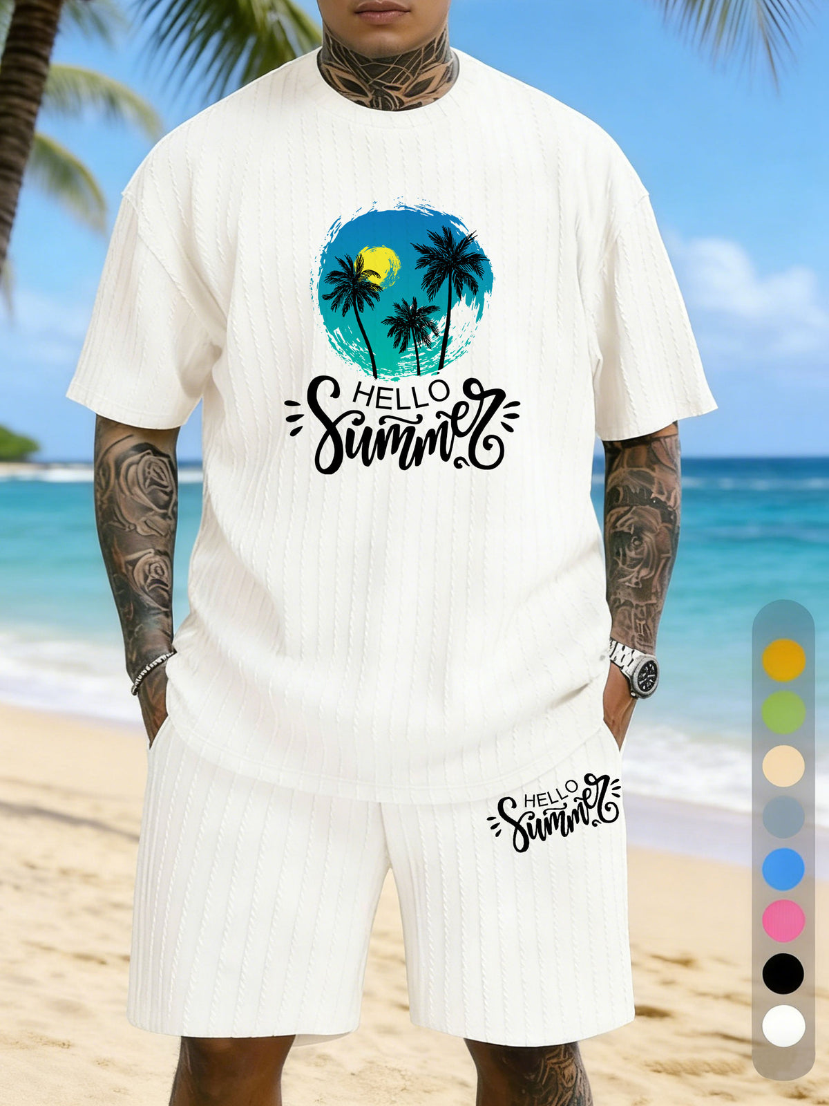 Vacation Casual Texture Three-dimensional Jacquard Large Size Casual Suit