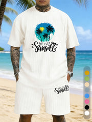 Vacation Casual Texture Three-dimensional Jacquard Large Size Casual Suit