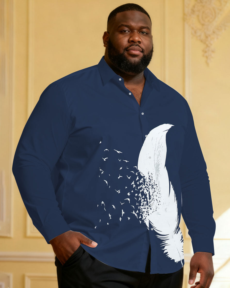 Men's Plus Size Slim Business Slim Stretch Long Sleeve Shirt