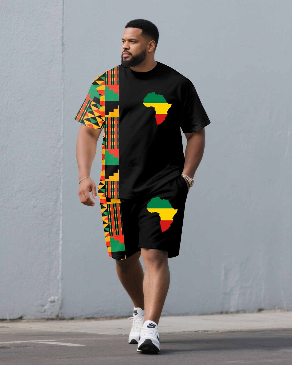 Big & Tall Men's Juneteenth Black Heritage Day Short-Sleeve T-Shirt And Shorts Set